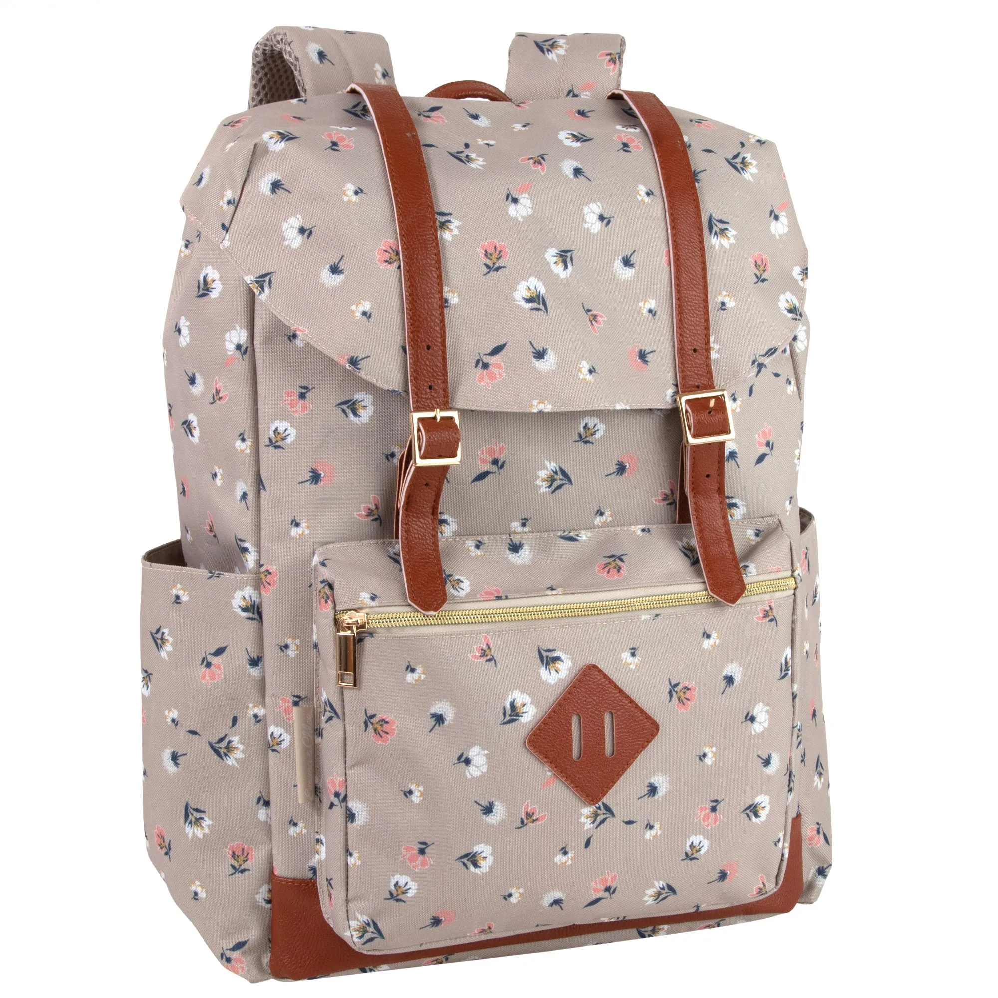 17-Inch Double Buckle Backpack - Floral