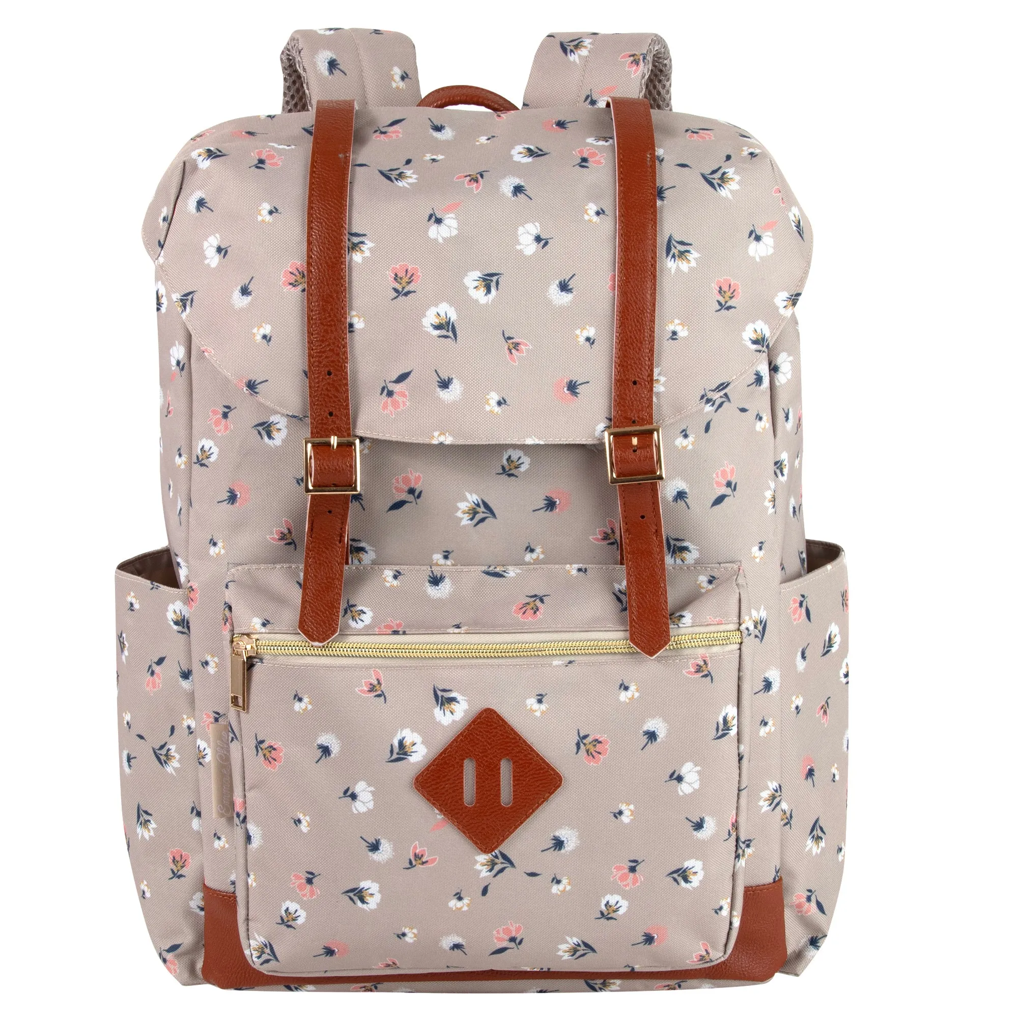17-Inch Double Buckle Backpack - Floral