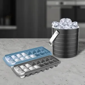 Anko BPA-Free Ice Cube Tray with Convenient Flip-Top Lid and Easy-Release TPE Base (1 Pack)