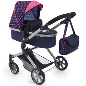 Bayer Design Neo City Combi Doll Pram, Convertible Jogger, Blue & Pink, Ages 3 