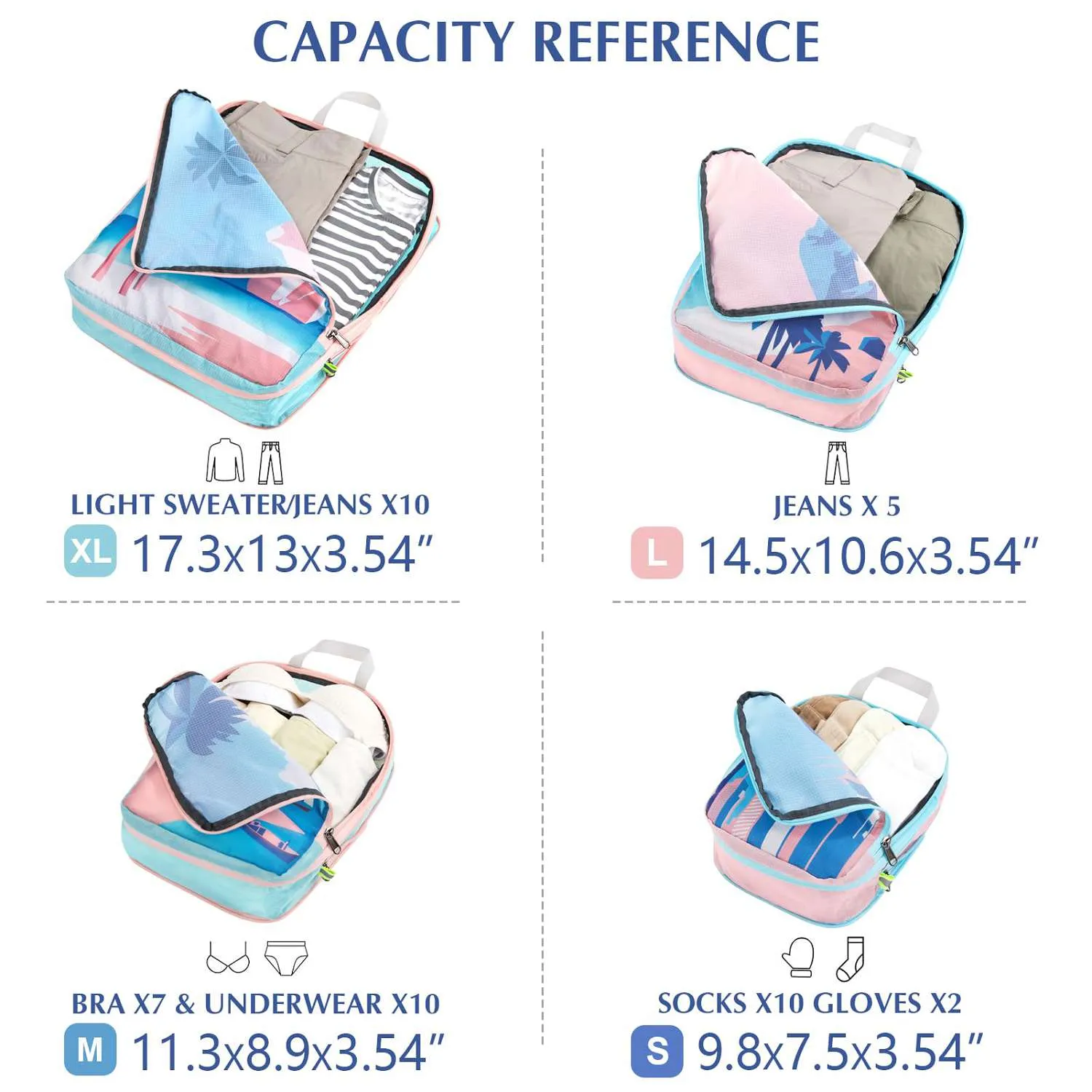Beach Compression Packing Cubes
