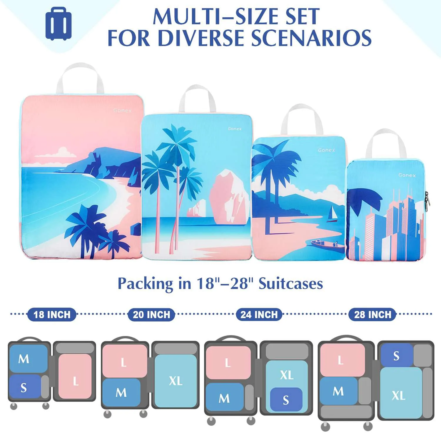 Beach Compression Packing Cubes