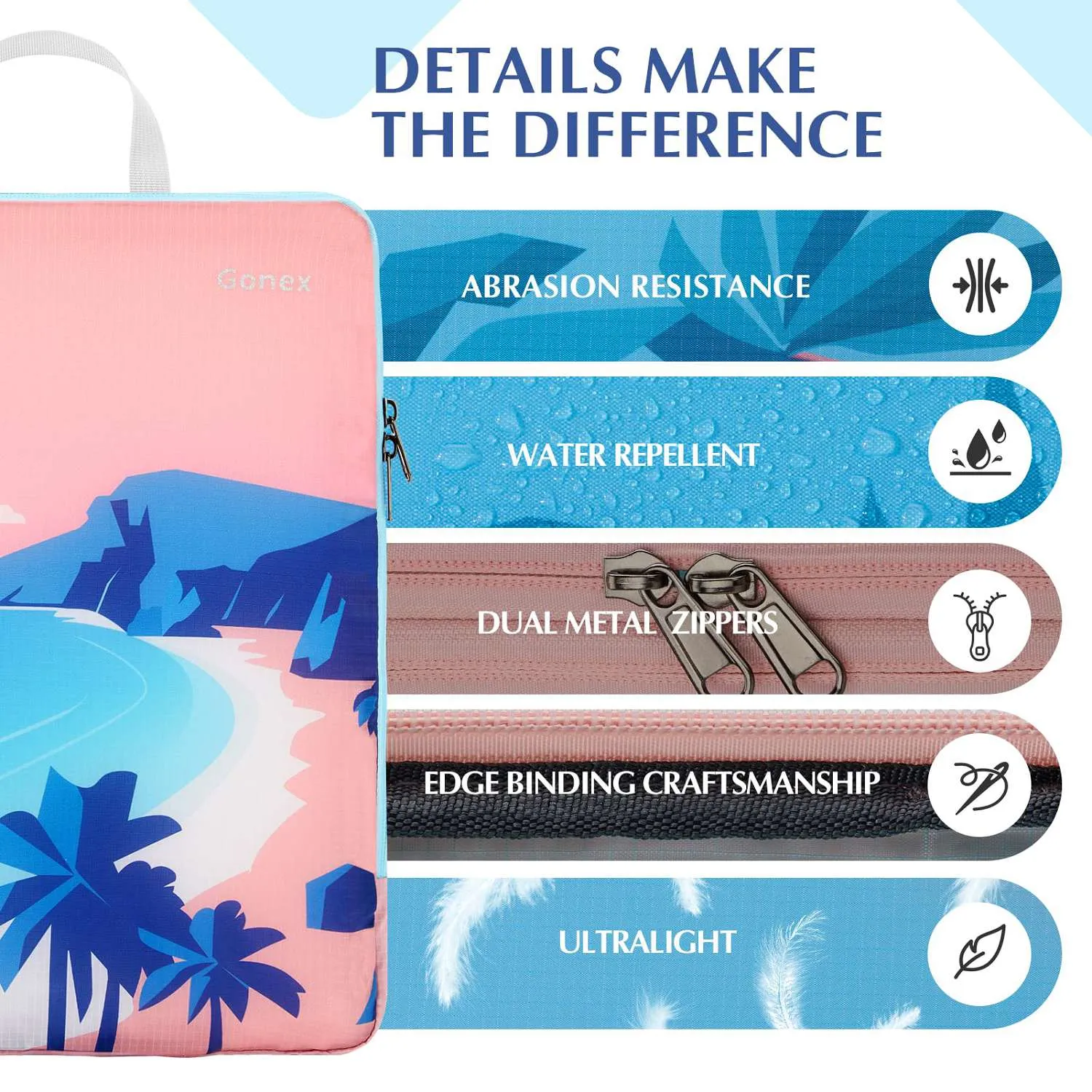 Beach Compression Packing Cubes