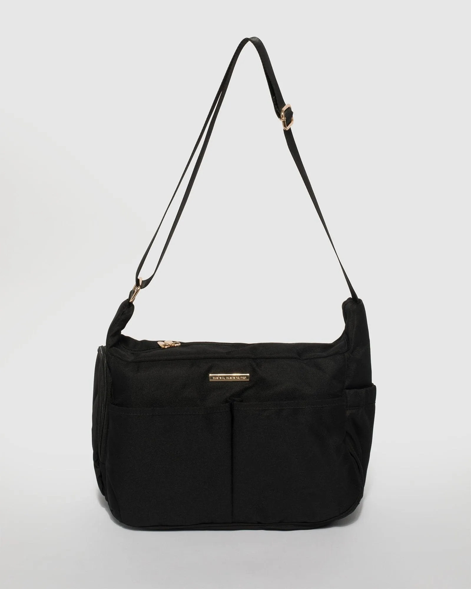 Black Double Pouch Baby Bag