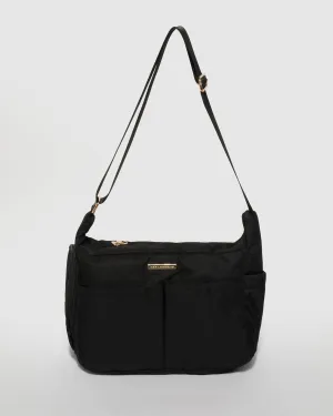Black Double Pouch Baby Bag