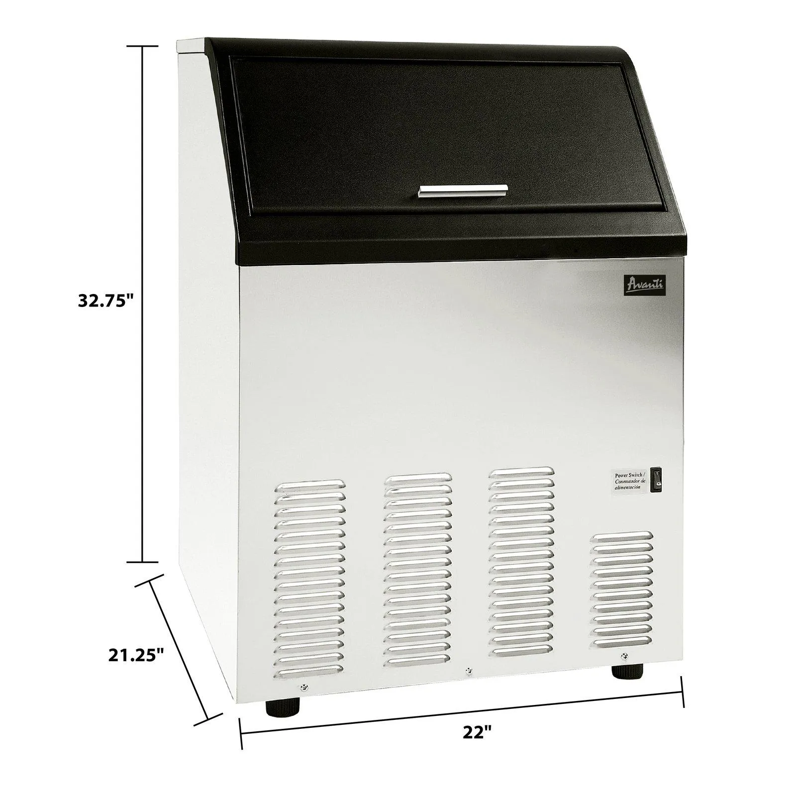 CIM102U3S Avanti Commercial Ice Maker - Stainless Steel / 102 lbs
