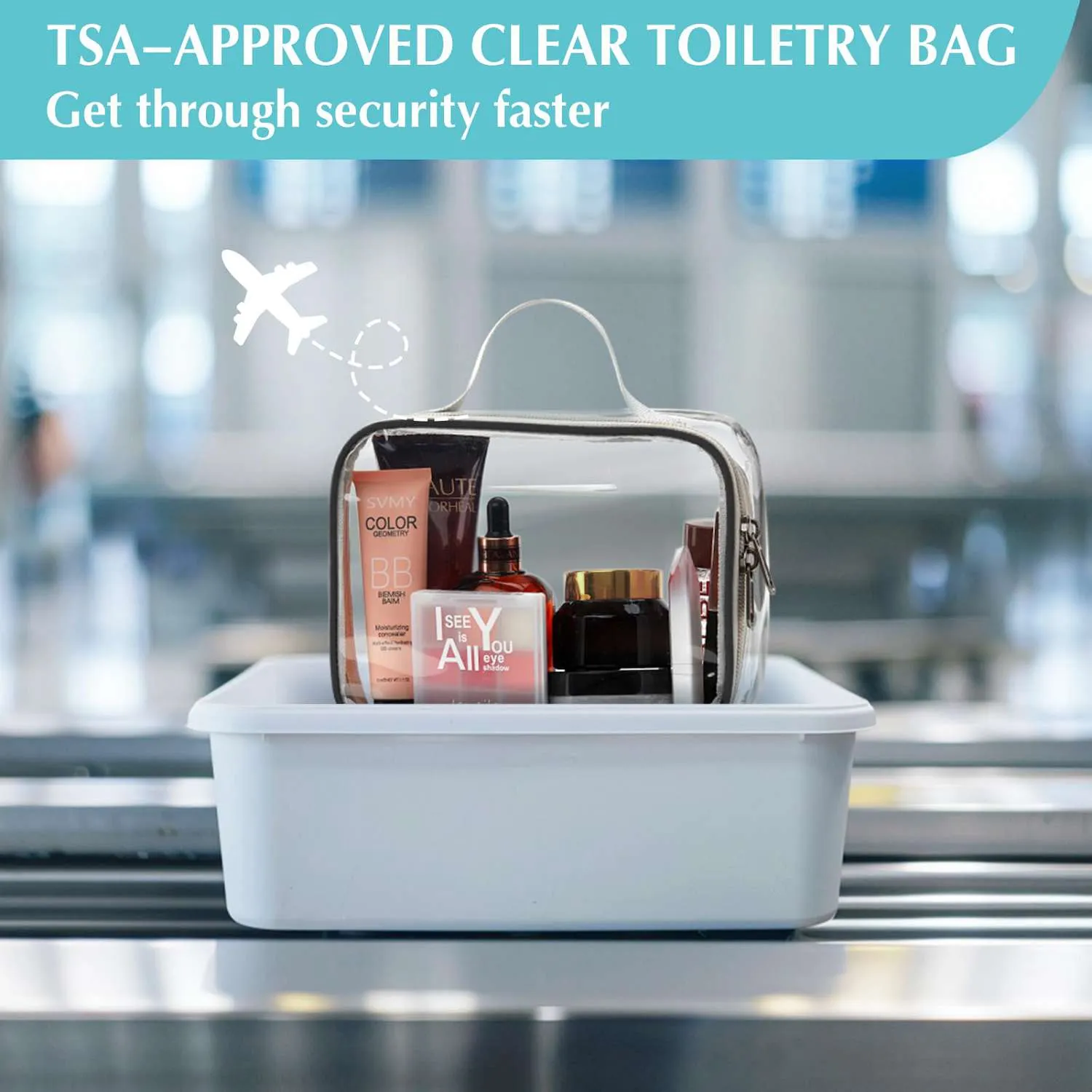 Compression Packing Cubes with Clear Toiletry Bag