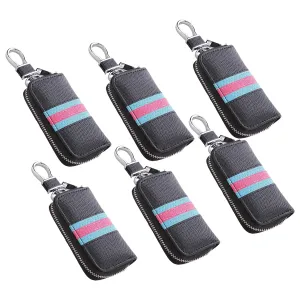 Kuber Industries Key Case|Keychain/Keyring/Key Tag|Car Key Clip, Key Holder, Key Organizer-Pack of 6 (Black)