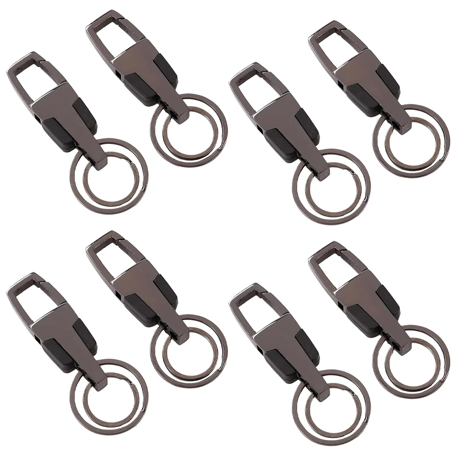 Kuber Industries Keychain/Keyring/Key Tag|Car Key Clip, Key Holder, Key Organizer|Pack of 8| (Grey)