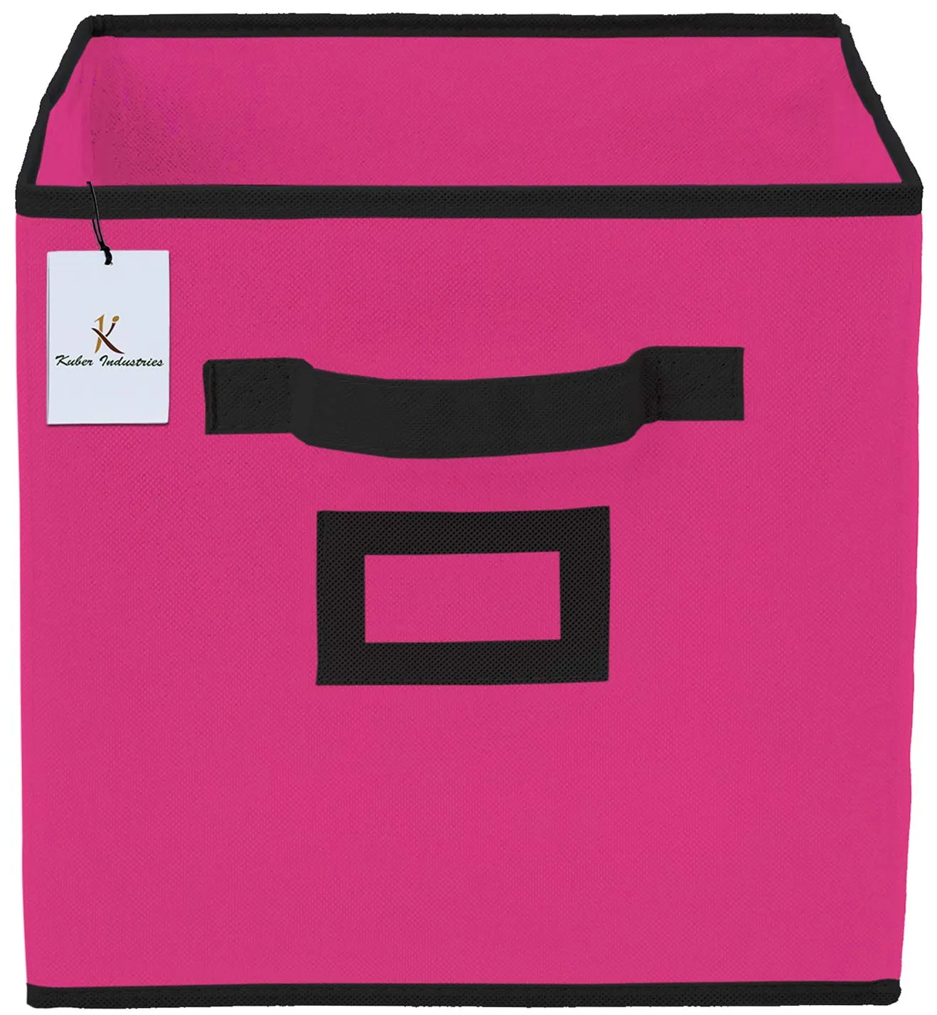 Kuber Industries Non Woven 2 Piece Shirt Stacker Wardrobe Organizer and 2 Piece Large Foldable Storage Organiser Cubes/Boxes (Pink) -CTKTC38374
