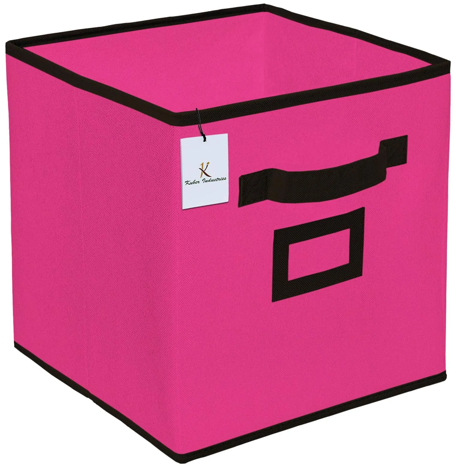 Kuber Industries Non Woven 2 Piece Shirt Stacker Wardrobe Organizer and 2 Piece Large Foldable Storage Organiser Cubes/Boxes (Pink) -CTKTC38374