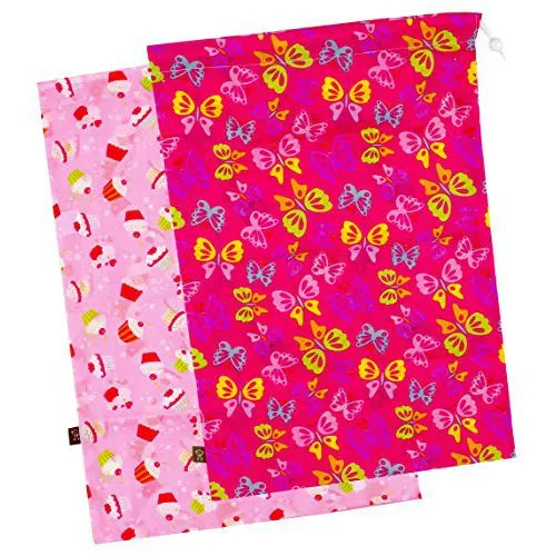 Kushies On The Go 2 Pack Wet Bag Large Color Girl Prints