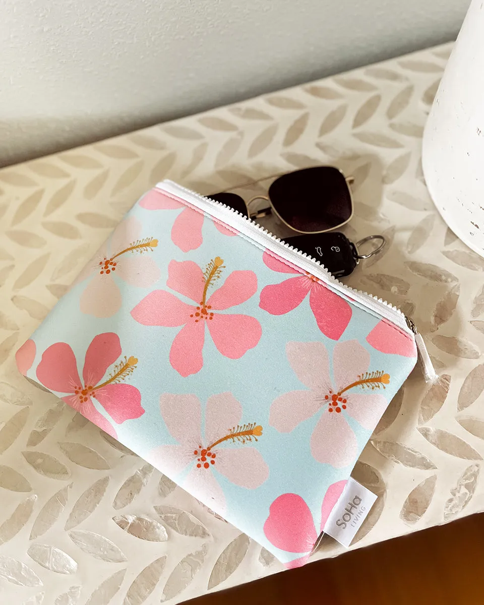 *Modern Hibiscus Neoprene Zipper Tote