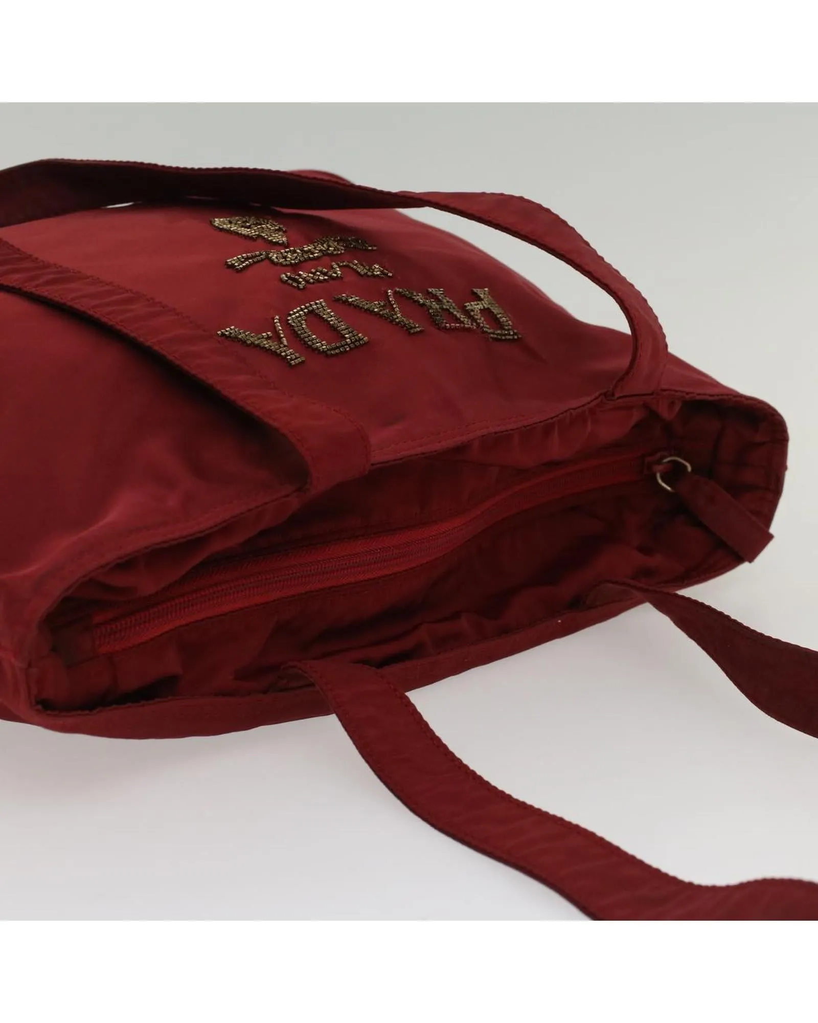 Nylon Tote Bag in Red