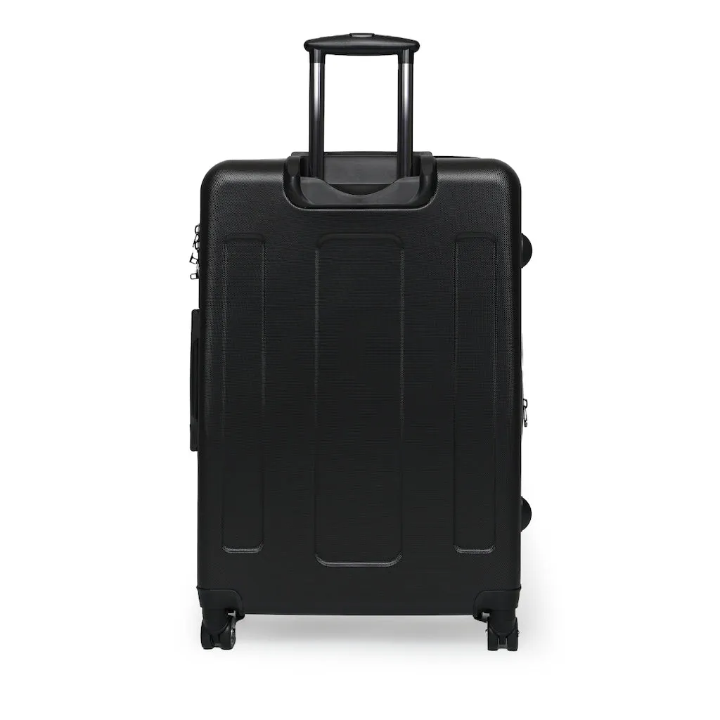 Pink Zebra Striped Print Suitcases, Zebra Striped Animal Print Designer Suitcase Luggage (Small, Medium, Large)