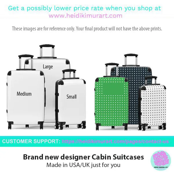 Pink Zebra Striped Print Suitcases, Zebra Striped Animal Print Designer Suitcase Luggage (Small, Medium, Large)