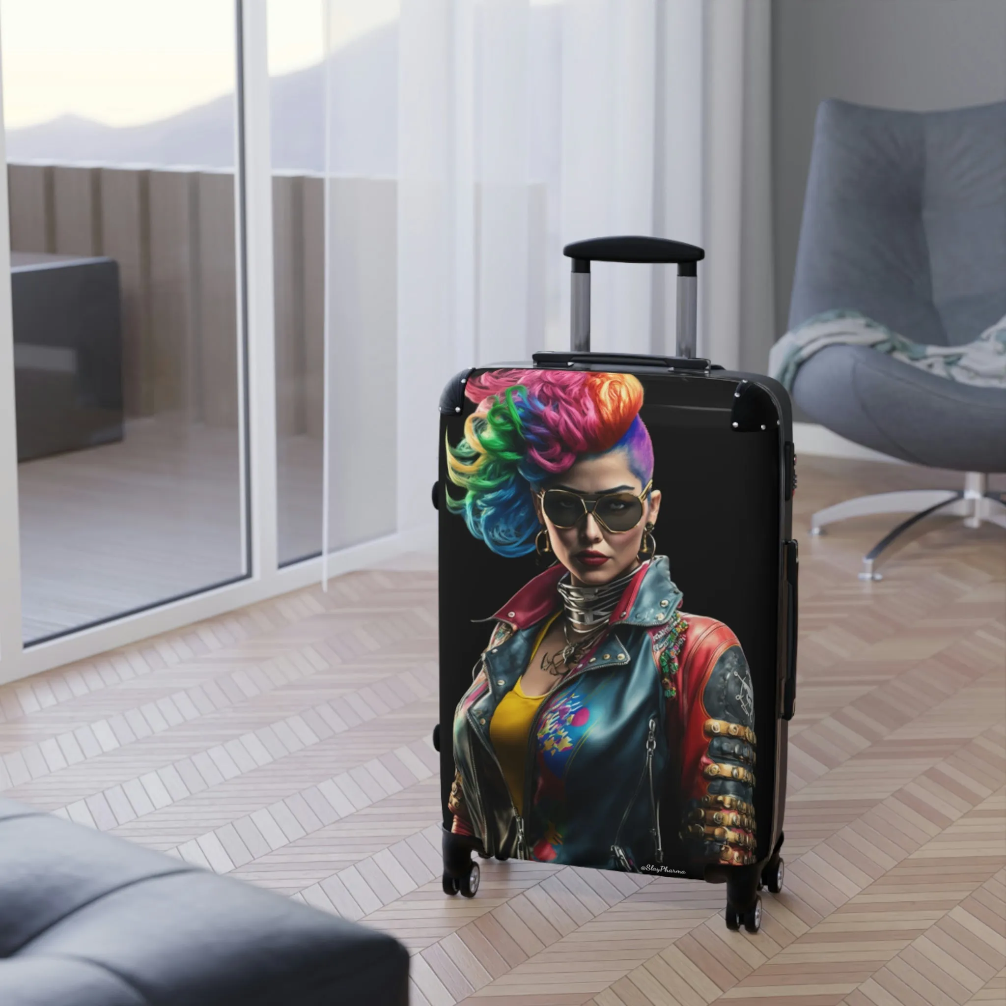 "Cyber Punk Rock Goddess" Suitcases