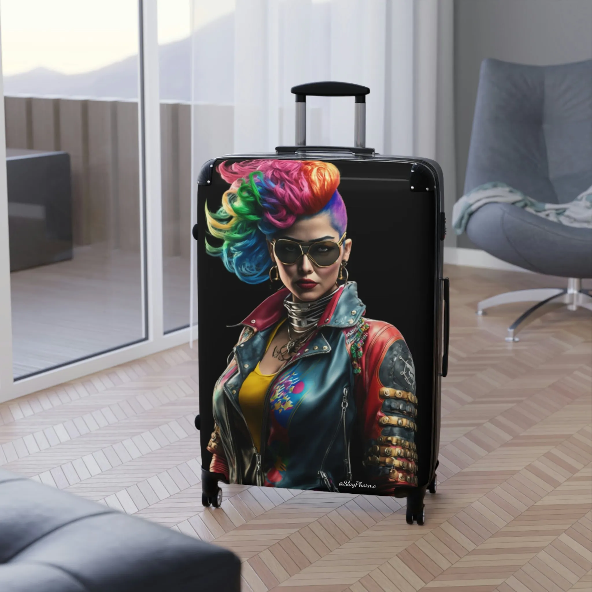 "Cyber Punk Rock Goddess" Suitcases