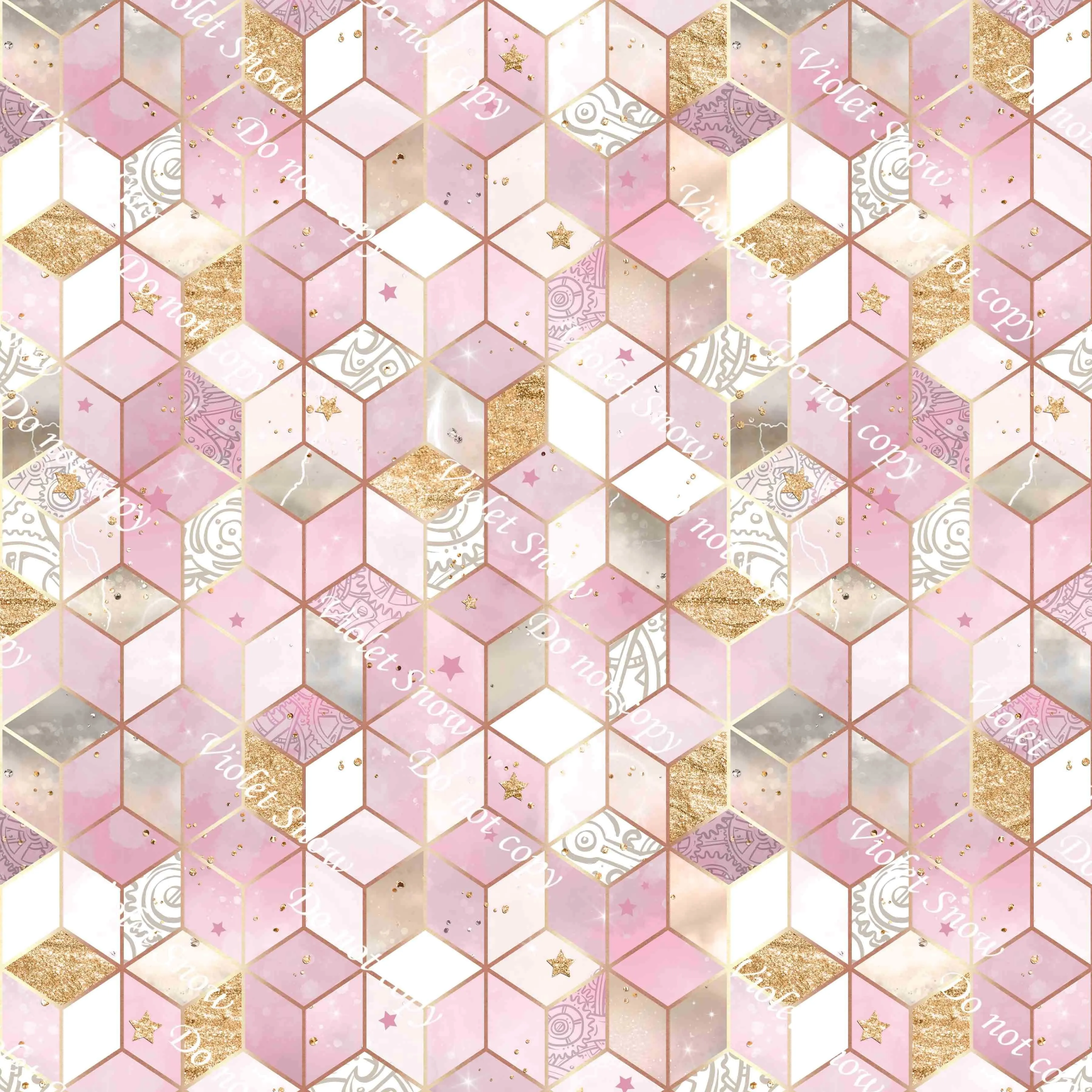 Steampunk Pink Cubes