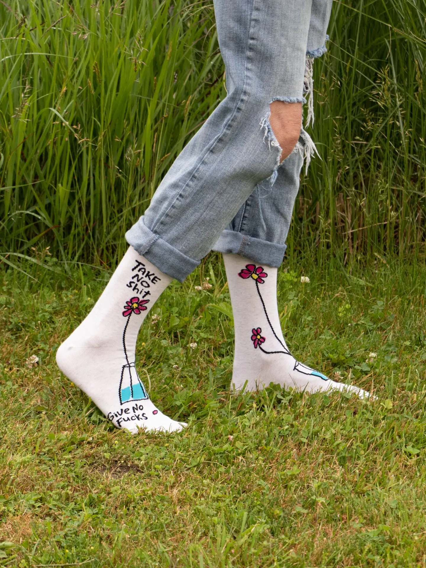 Take No Shit Give No Fucks W-Crew Socks