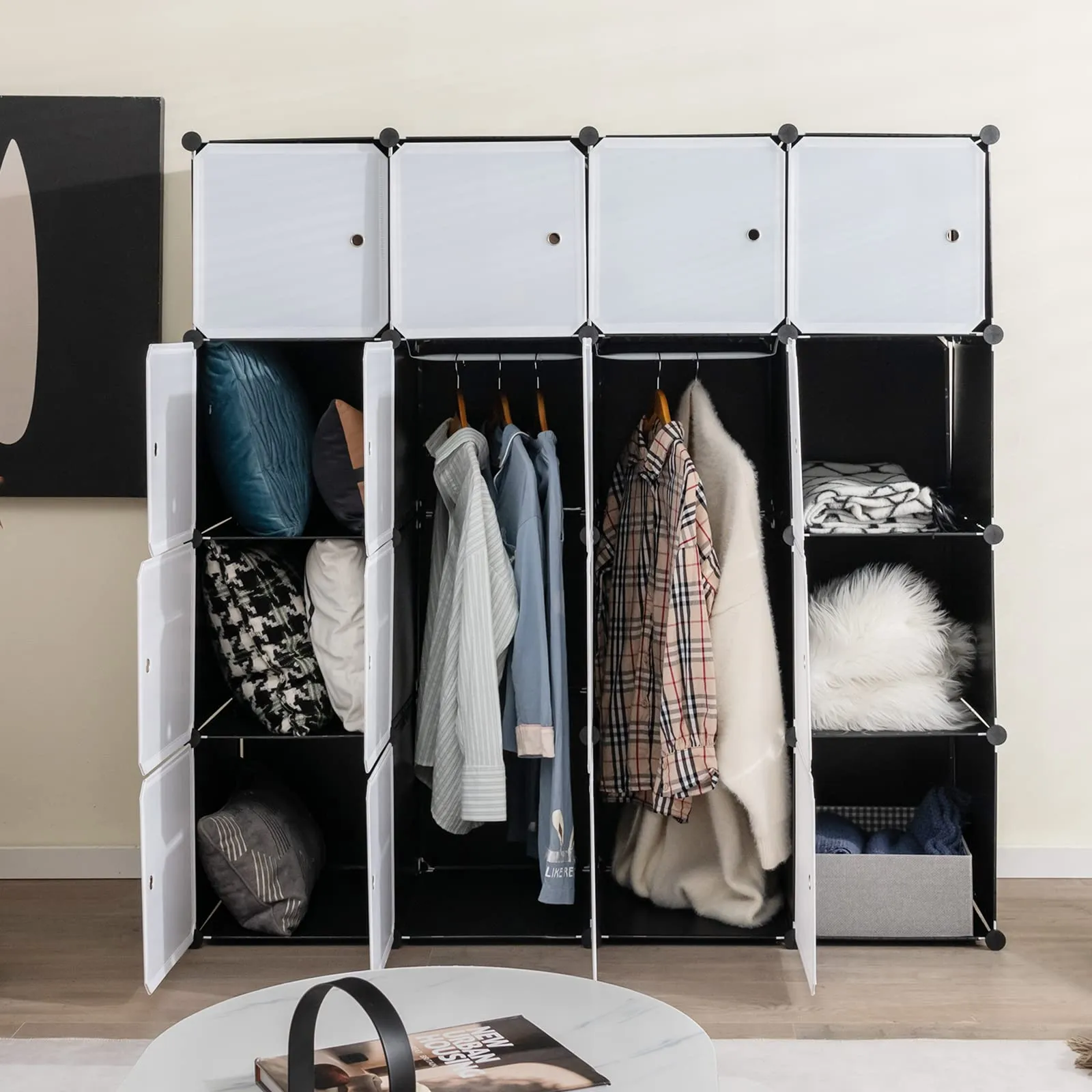 Tangkula 16 Cubes Portable Wardrobe Closet