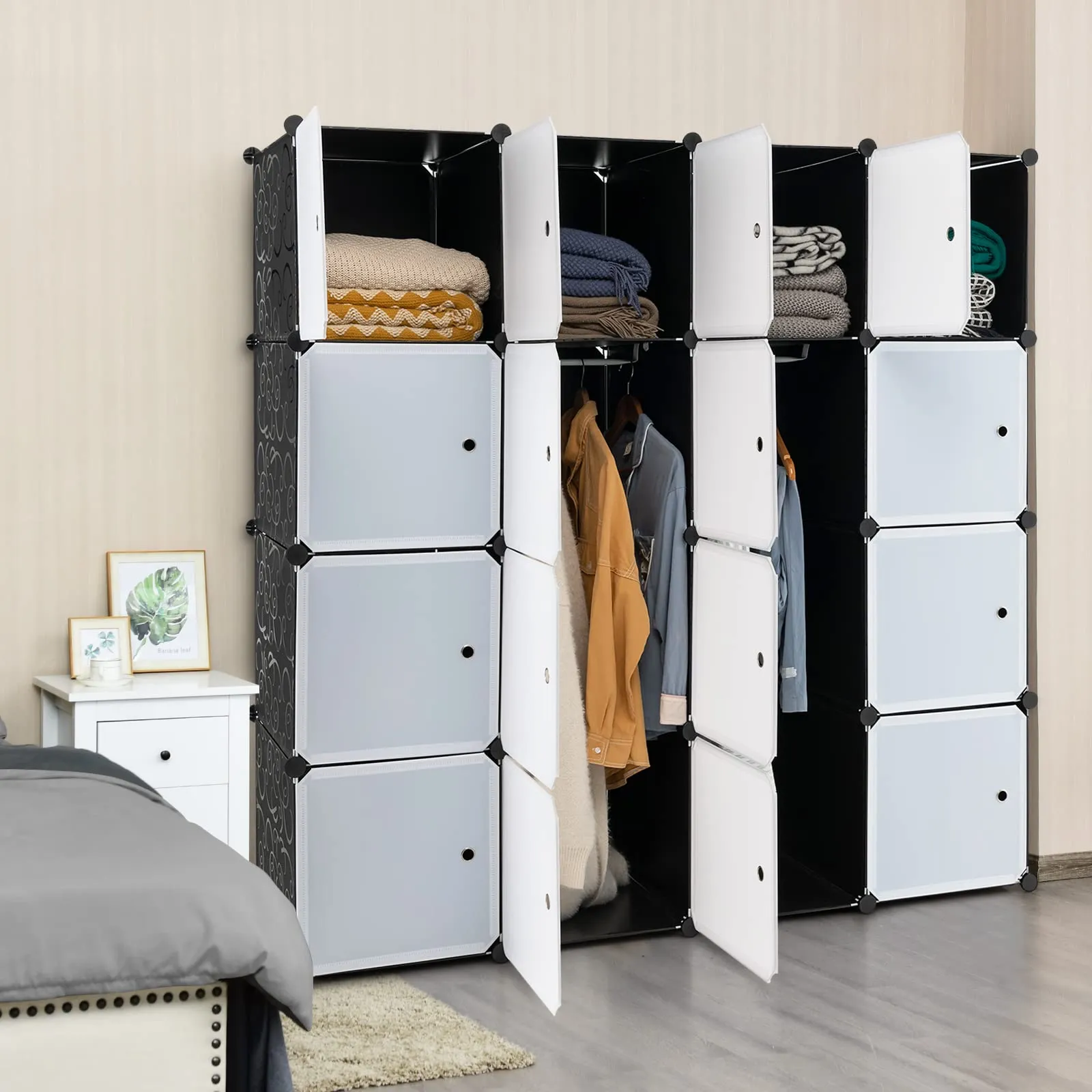 Tangkula 16 Cubes Portable Wardrobe Closet