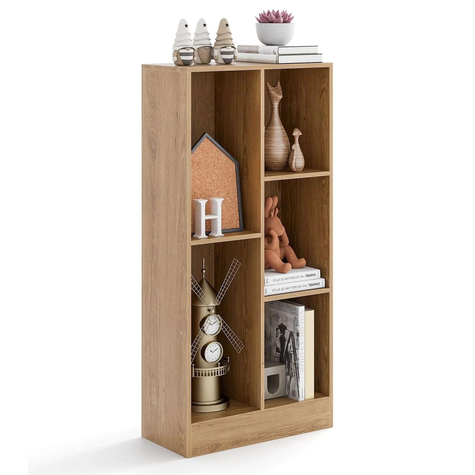 Tangkula 5-Cube Bookshelf, 41”H Floor Bookcase with 2 Anti-Tipping Kits