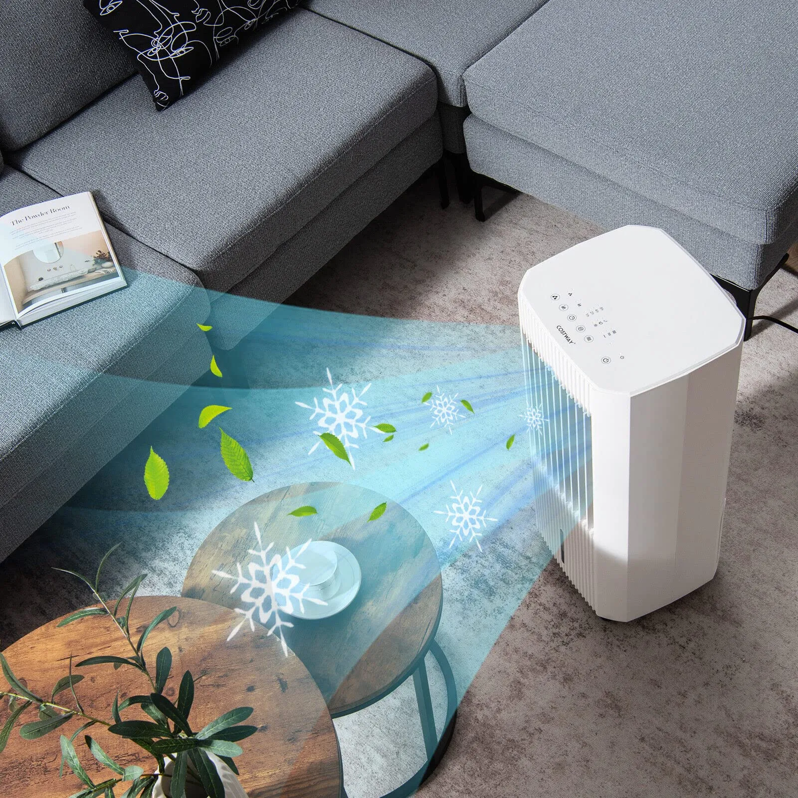 Tangkula Evaporative Air Cooler, Portable Swamp Cooler with Remote, 2 Ice Packs