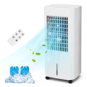 Tangkula Evaporative Air Cooler, Portable Swamp Cooler with Remote, 2 Ice Packs
