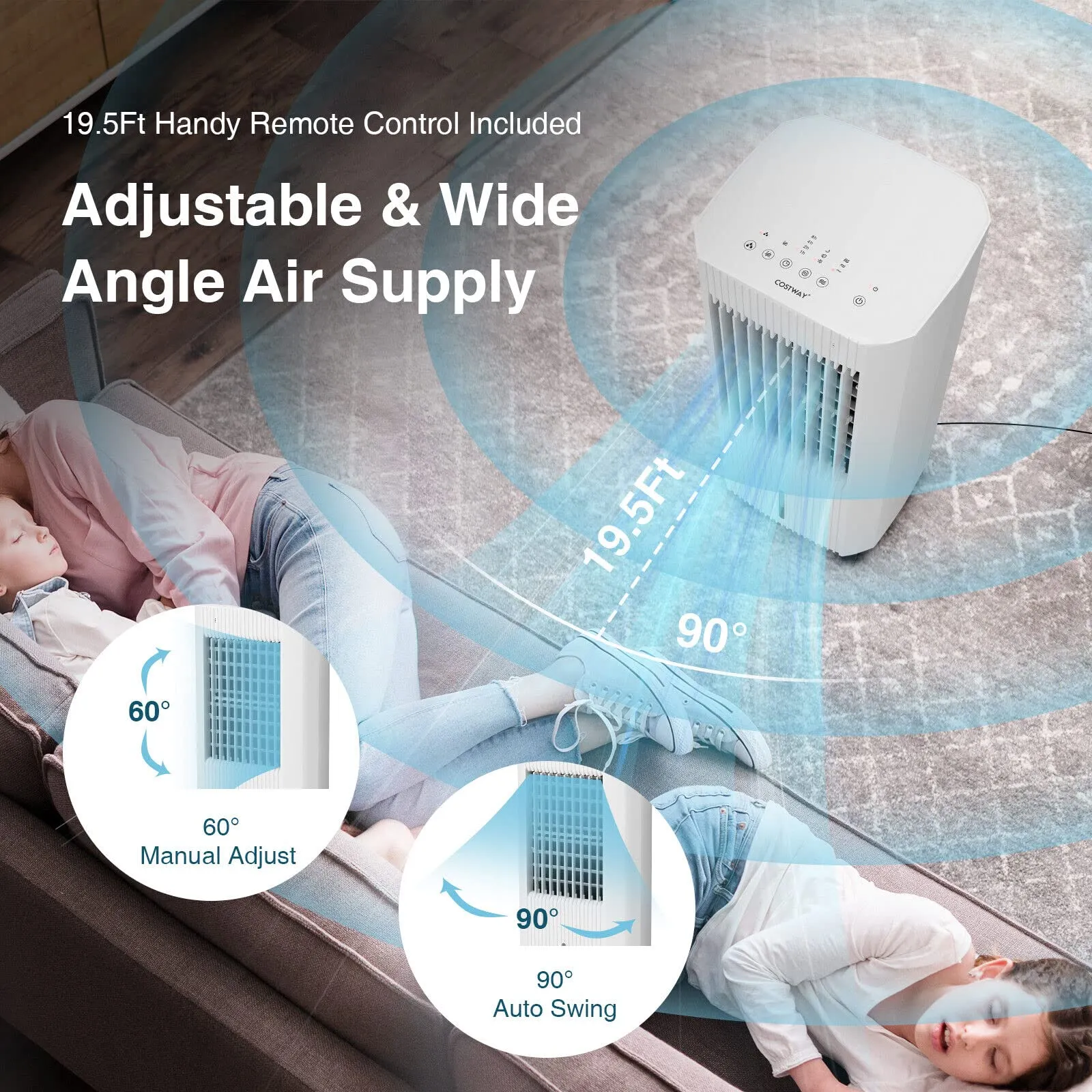 Tangkula Evaporative Air Cooler, Portable Swamp Cooler with Remote, 2 Ice Packs