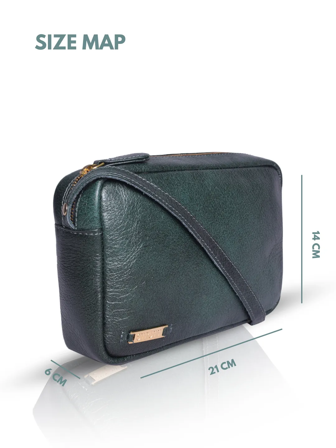 UrbanEase Compact Green Leather Sling