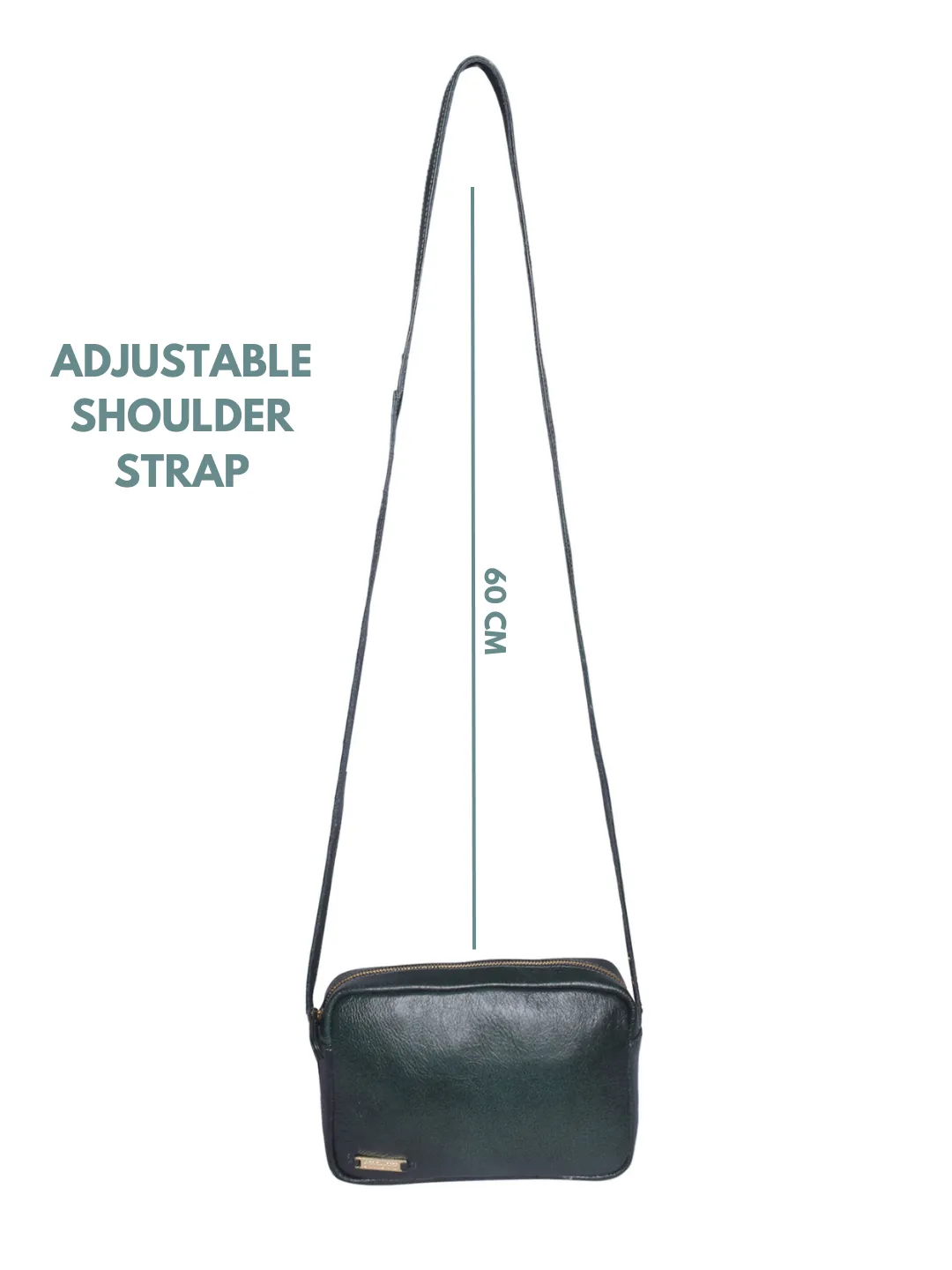 UrbanEase Compact Green Leather Sling