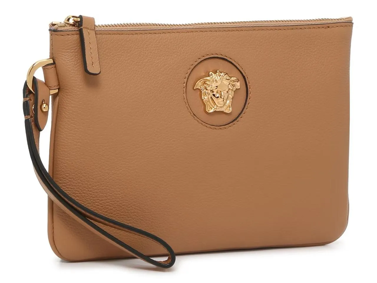Versace La Medusa Leather Zip Pouch